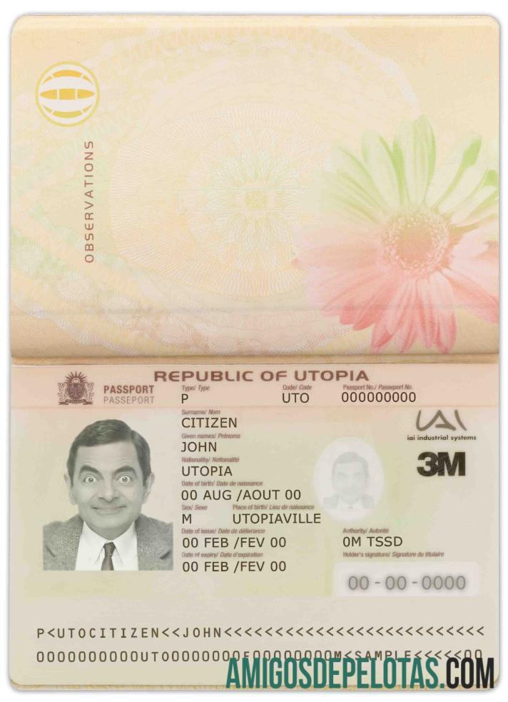 Passaporte da Utopia exemplo